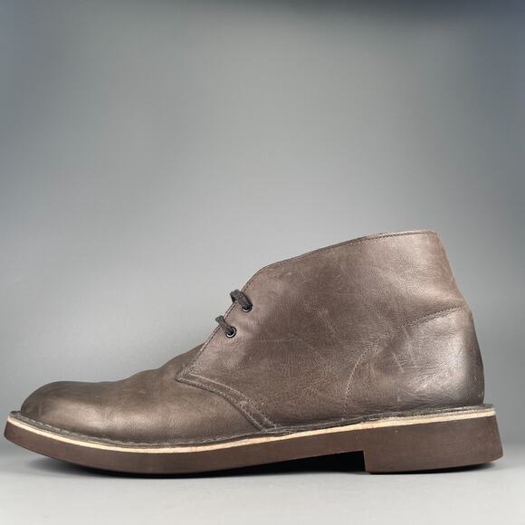 Clarks Bushacre Mens Size 13 Gray Leather Chukka Ankle Boots Lace Up Casual GUC main image 4